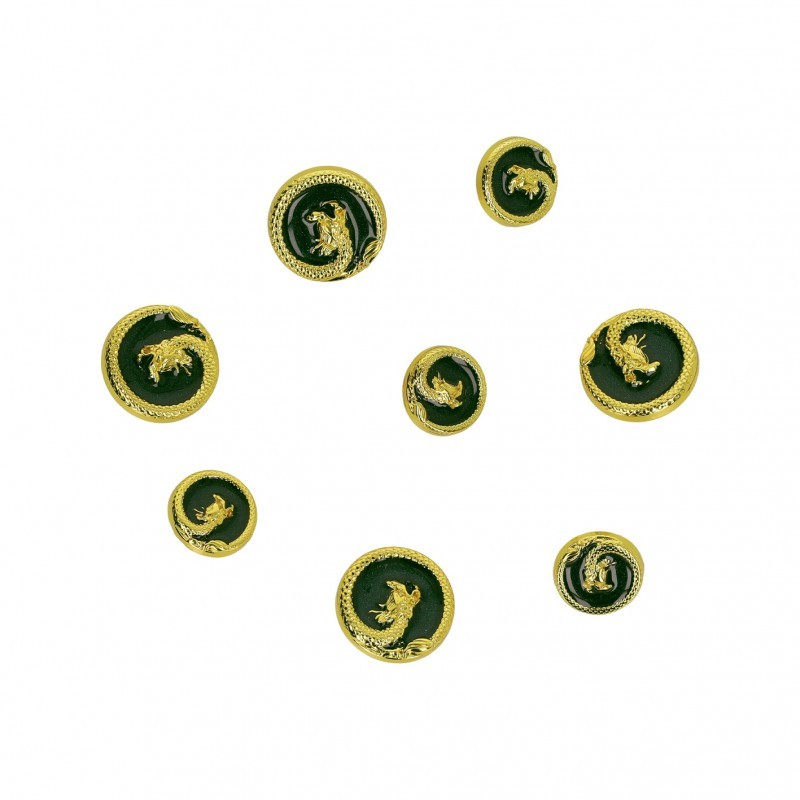 Boutons metal bord tressé