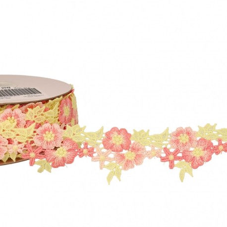 Galon brodé bouquets