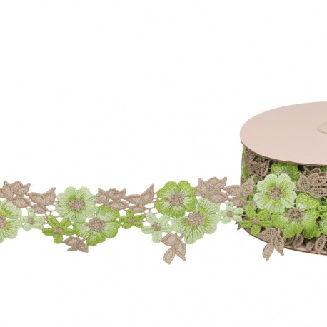 Galon brodé bouquets