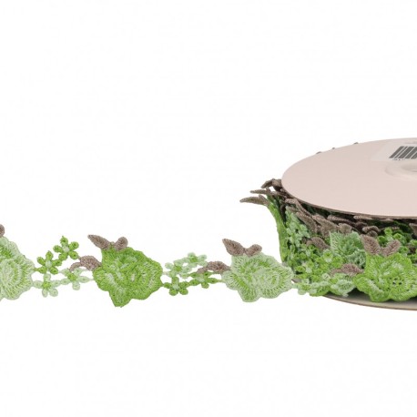 Galon brodé fleurs