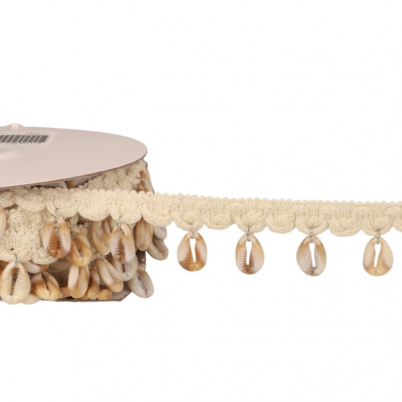 Galon frange coquillages  Ecru