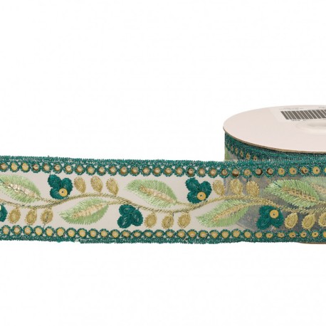 Galon brodé paillettes