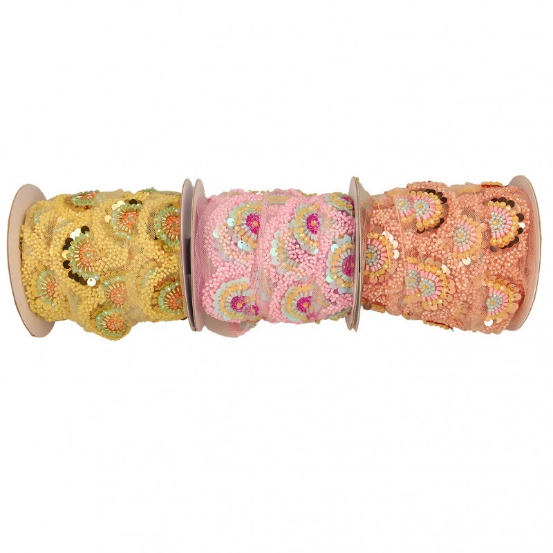 Galon eventails en perles