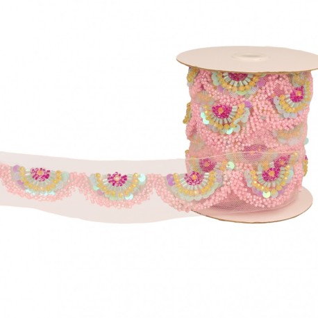 Galon eventails en perles