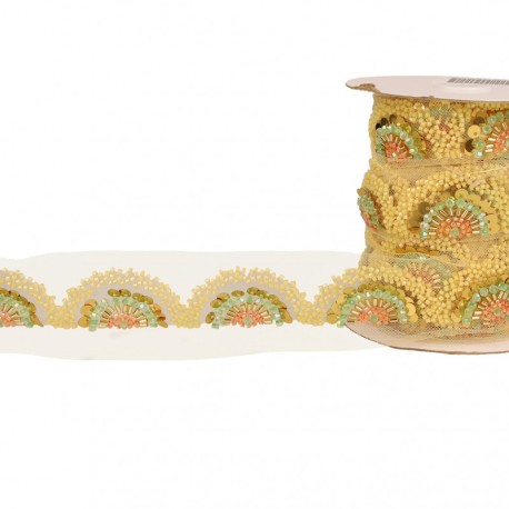 Galon eventails en perles