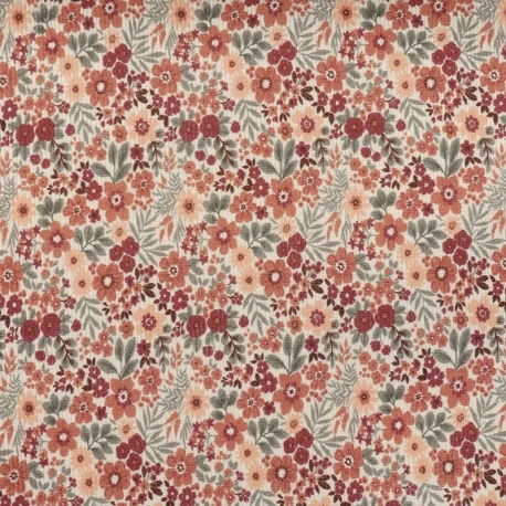 Tissu Jersey Côtelé Fleurs