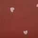 Tissu Jersey Côtelé Coeur Fond Terracotta 