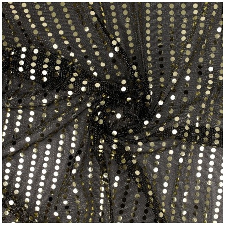 Tissu Paillette Or Sur Voile