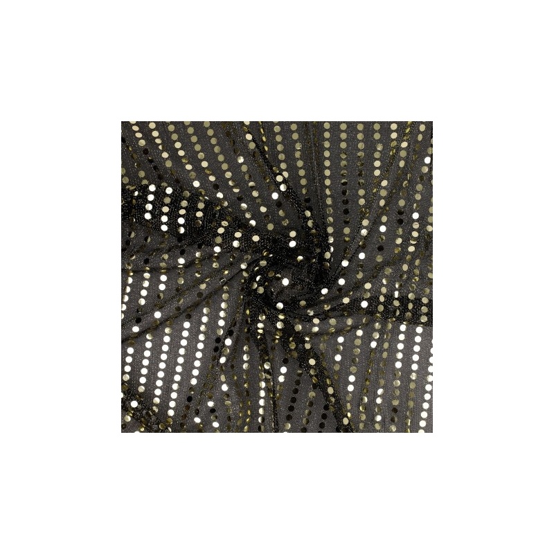 Tissu Paillette Or Sur Voile