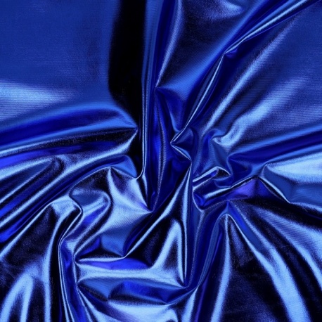 Tissu Lamé Enduit Bleu