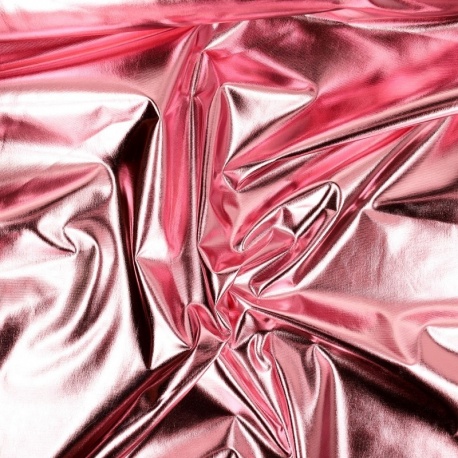 Tissu Lamé Enduit Rose  