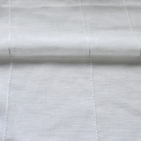 Tissu Etamine Spirit Rayé Fil Chenillé Blanc