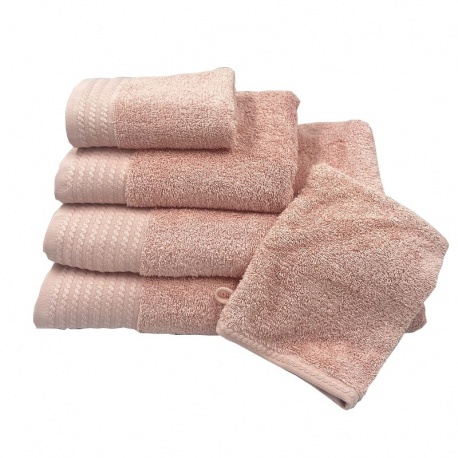 Linge de Toilette Panda Liteau Jacquard Rose Poudré 