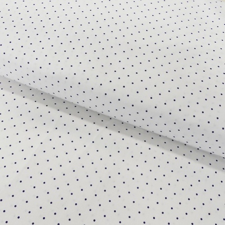 Tissu Coton Imprimé Swiss Dot Blue