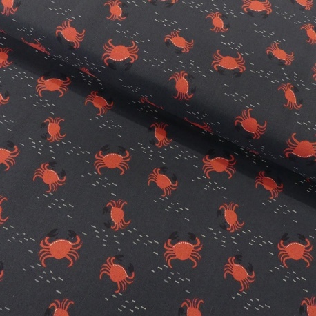 Tissu Coton Imprimé Crazy Crabs