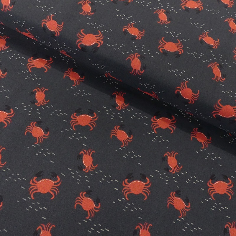 Tissu Coton Imprimé Crazy Crabs