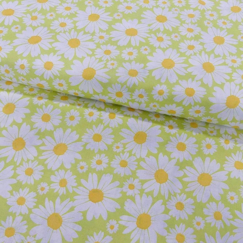 Tissu Coton Imprimé Daisies 