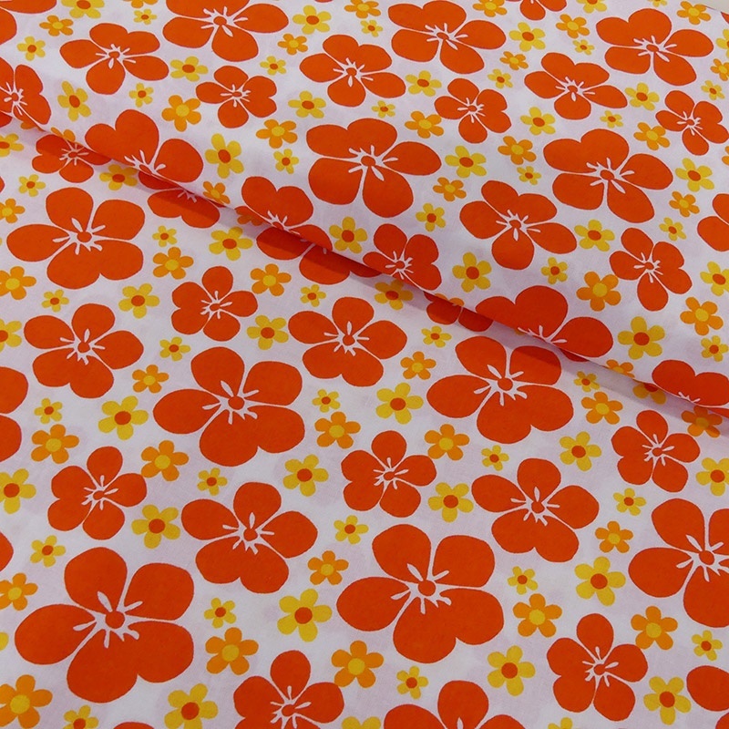 Tissu Coton Imprimé Large Floral 