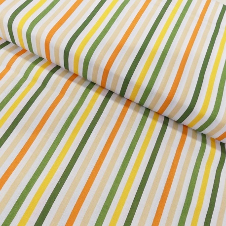 Tissu Coton Imprimé Stripes Multi 