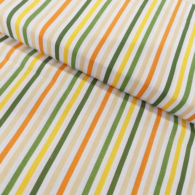 Tissu Coton Imprimé Stripes Multi 