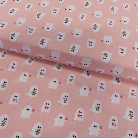 Tissu Coton Imprimé Iced Coffe Ghosts 