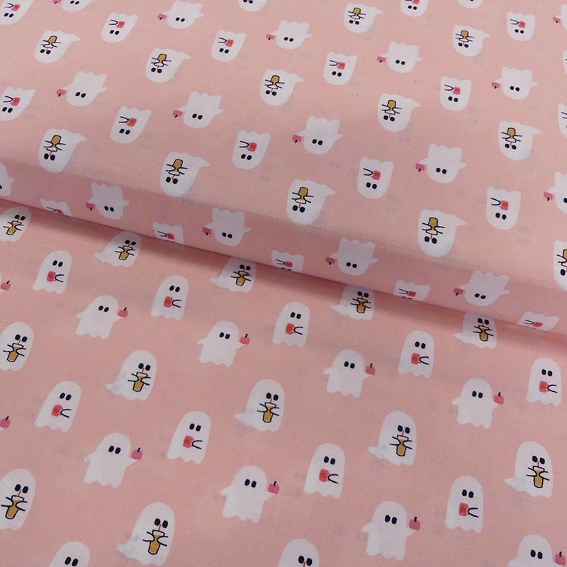Tissu Coton Imprimé Iced Coffe Ghosts 