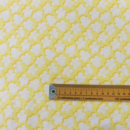 Tissu Coton Imprimé Popcorn On Yellow 