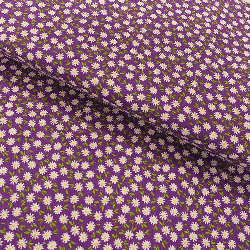 Tissu Coton Imprimé Ditsy Daisies Purple 