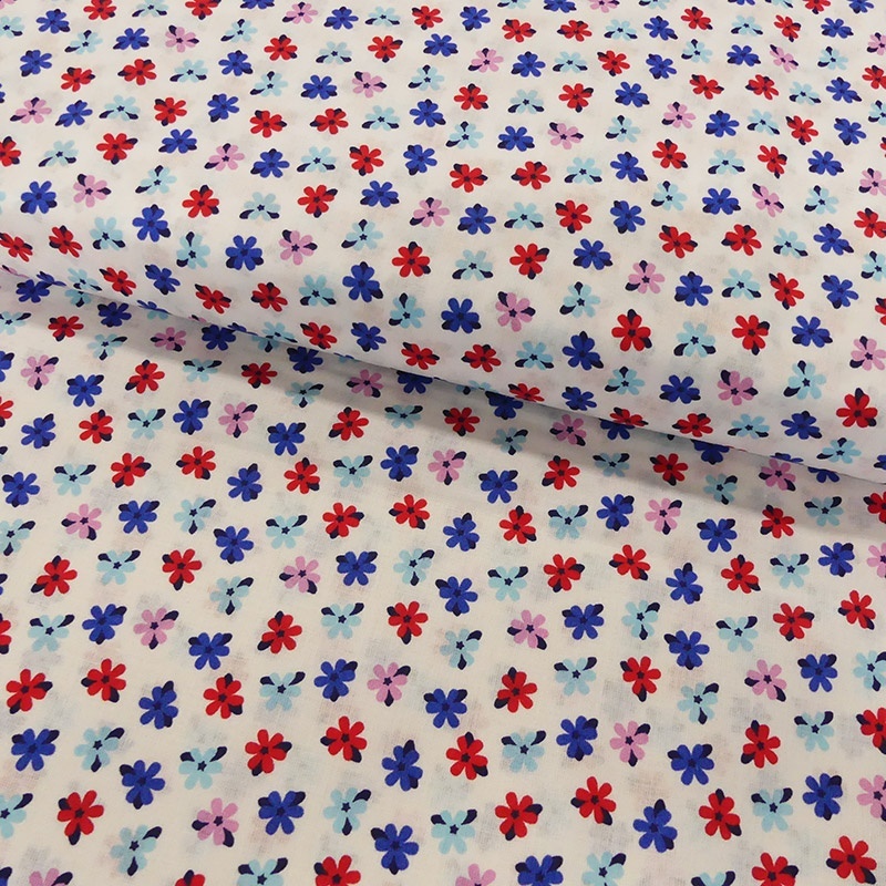 Tissu Coton Imprimé Multi Color Flowers