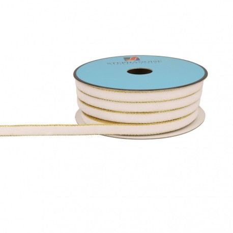 Ruban velours lisières or