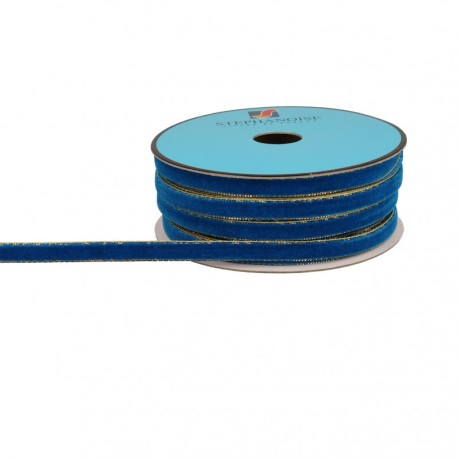 Ruban velours lisières or