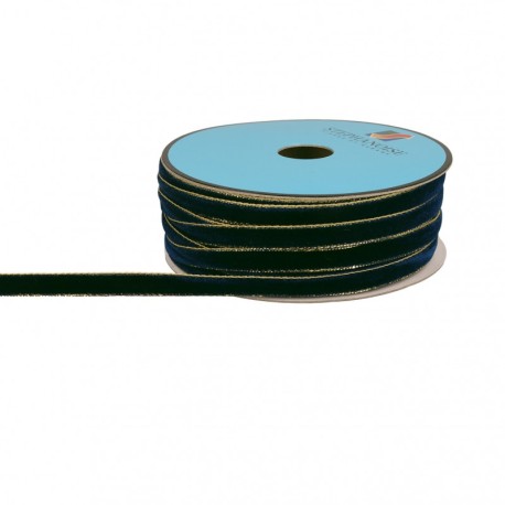 Ruban velours lisières or