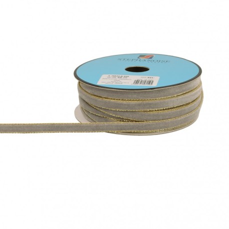 Ruban velours lisières or