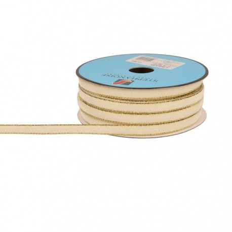 Ruban velours lisières or