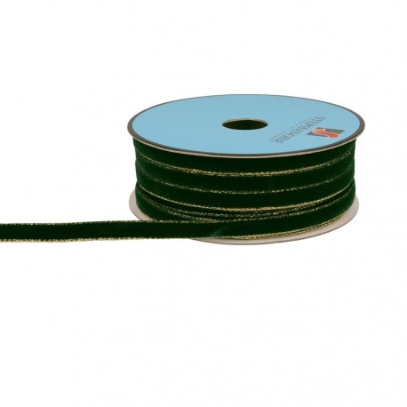 Ruban velours lisières or