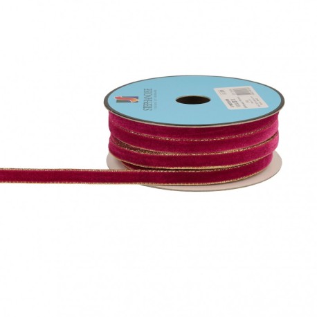 Ruban velours lisières or