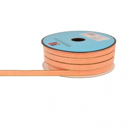 Ruban velours lisières or