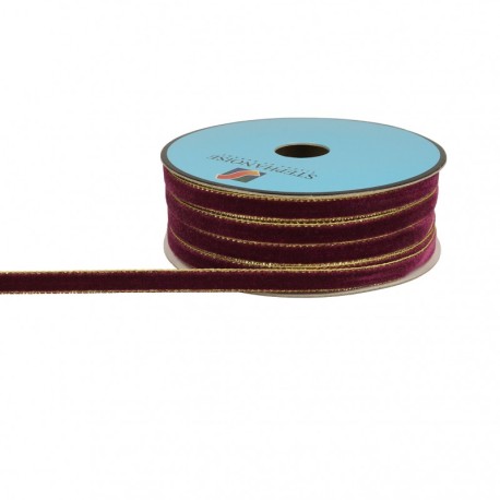 Ruban velours lisières or