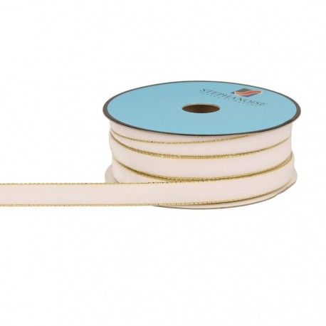 Ruban velours lisières or