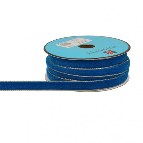 Ruban velours lisières or