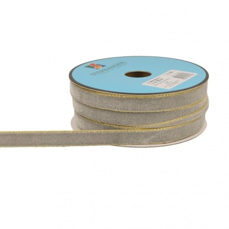 Ruban velours lisières or