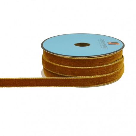 Ruban velours lisières or