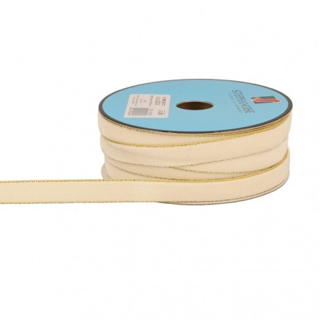 Ruban velours lisières or