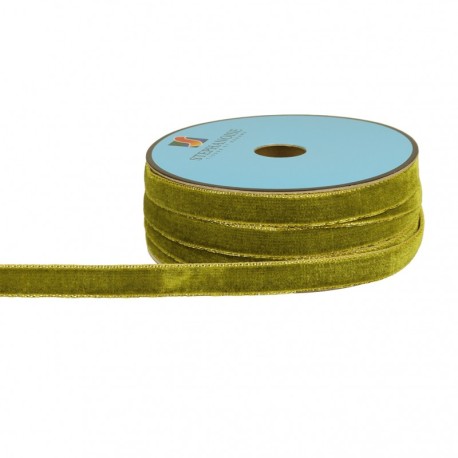 Ruban velours lisières or