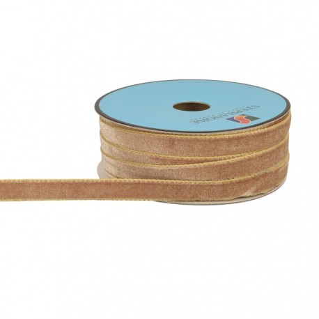 Ruban velours lisières or