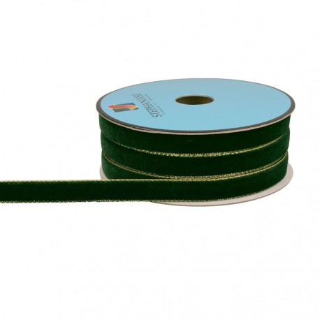 Ruban velours lisières or