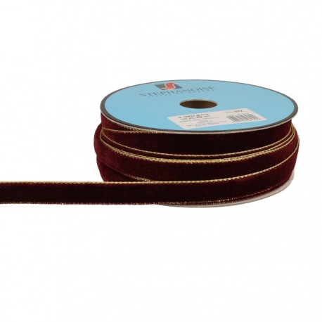Ruban velours lisières or