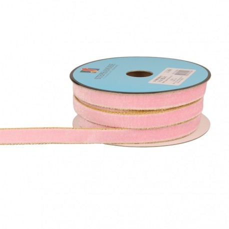 Ruban velours lisières or