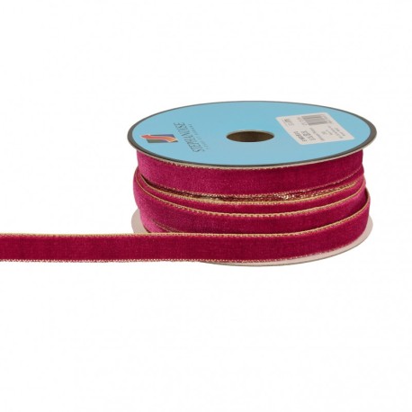 Ruban velours lisières or