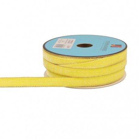 Ruban velours lisières or